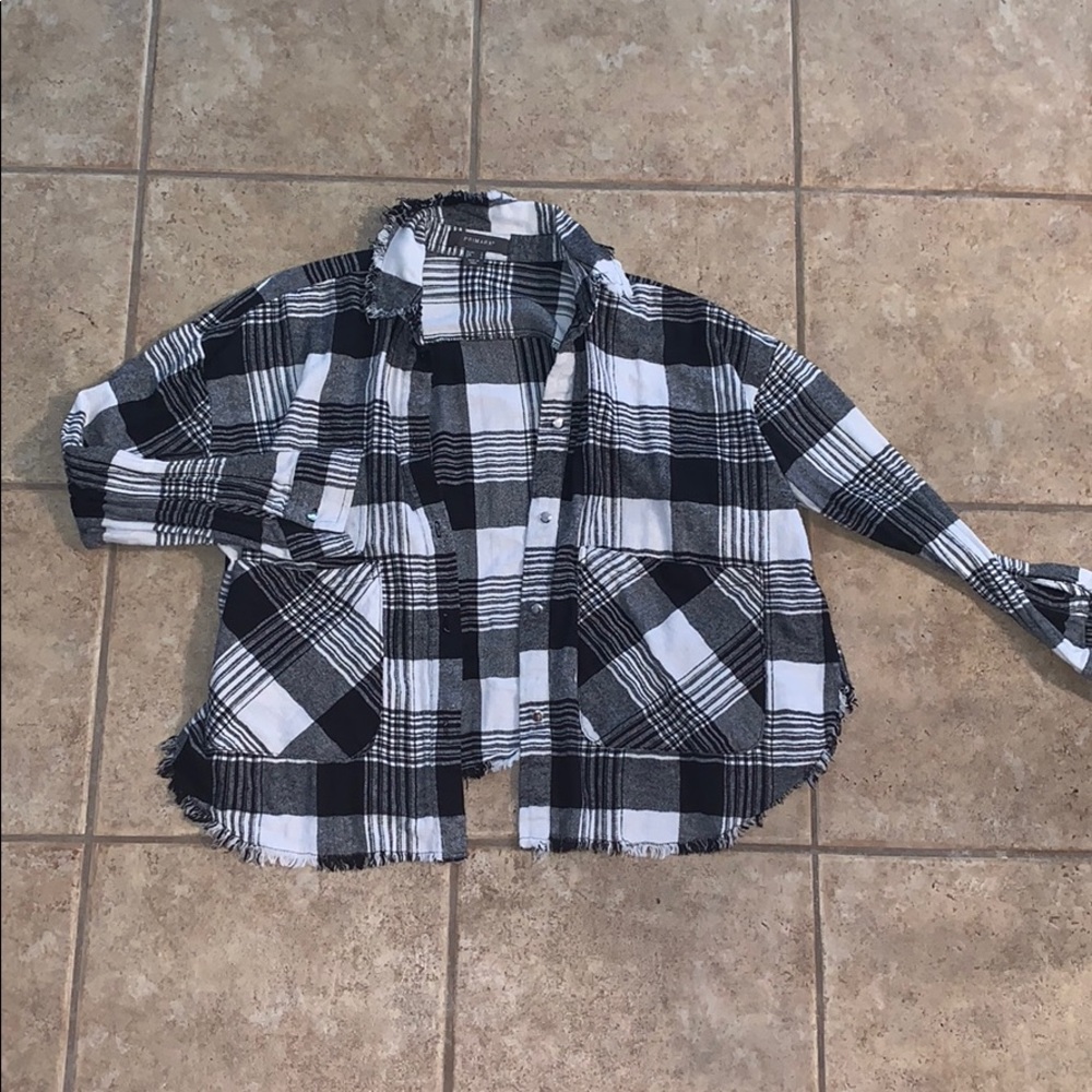 Black and White Plaid Button Down